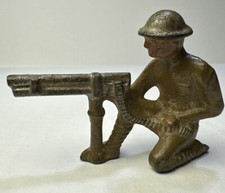 Grey Iron Early Toy Soldier G61 G 61 US Machine Gunner Vintage Antique Dimestore