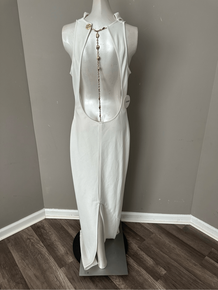 Staud Women's Shannon Open-Back Maxi Dress - Ivory - Size Small