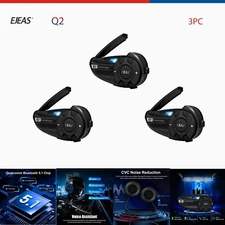 EJEAS Q2 Motorcycle Intercom Motorbike Helmet 2 Person Bluetooth 5.1  Headset 3X
