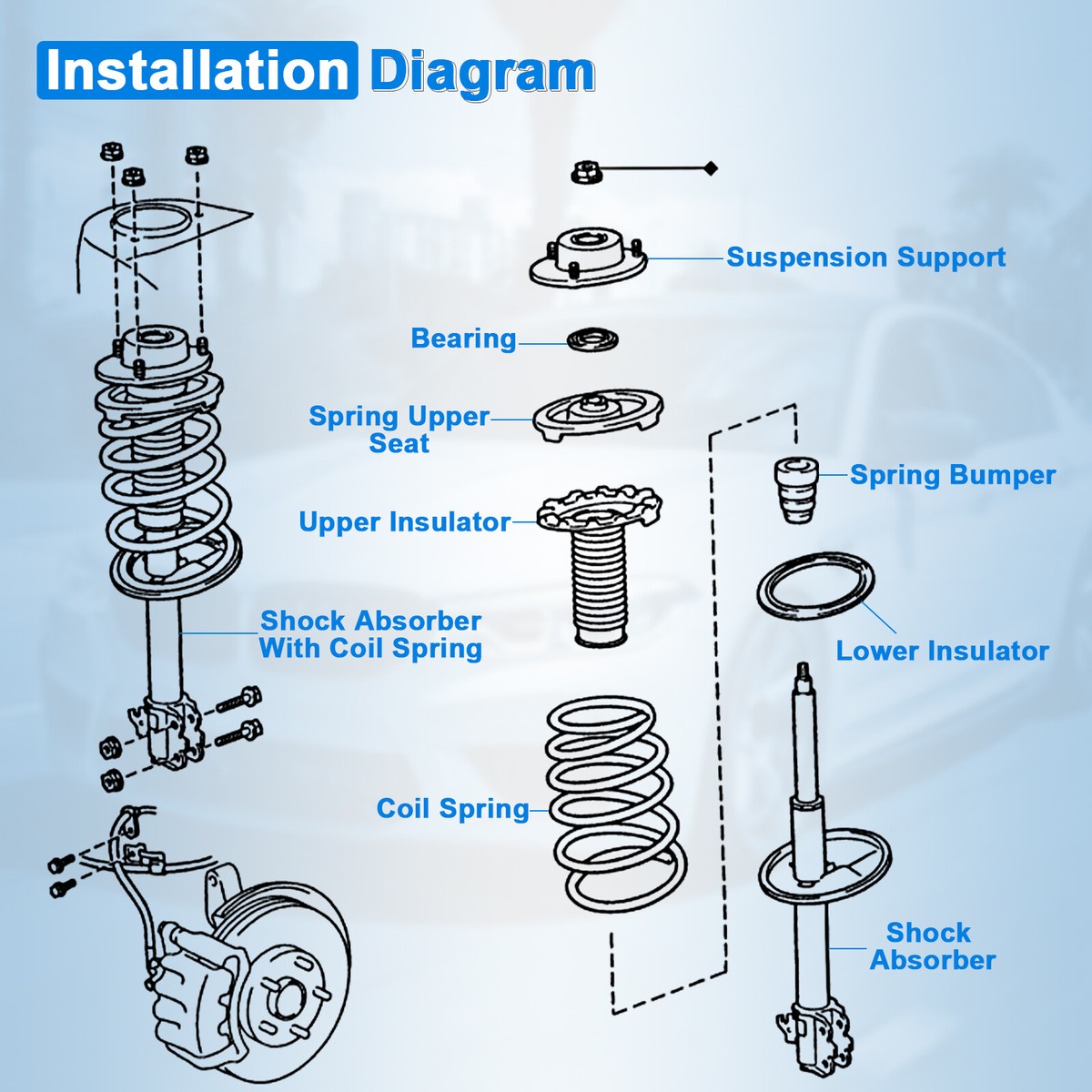 Shocks Absorbers Struts for 2008-2010 Scion XD Rear Left