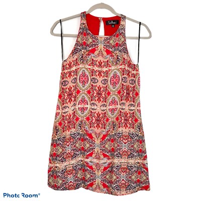 Lulu's Red Boho Tapastry Print Keyhole Halter Swing Dress Womens size XS |  eBay