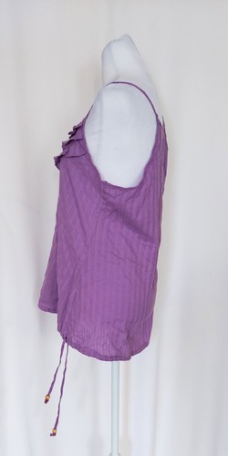 l.e.i. Spaghetti Strap Ruffle Vintage Tank Top Purple Size XL - Picture 3 of 7