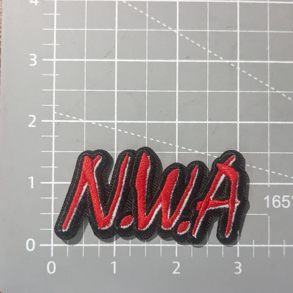 NWA Patch 90s West Coast Gangsta Rap Hip Hop Embroidered Iron On Patch 1.5x3" - Image 2 of 3