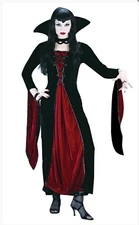 NEW Vampiress Lady Vampire Victorian Halloween Horror Cosplay Dress Size L 8/14