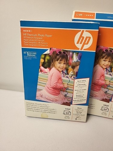 2 x HP Premium Photo Paper 10x15cm - 60 Sheets 240gsm Glossy Picture Bundle UK - Afbeelding 2 van 9