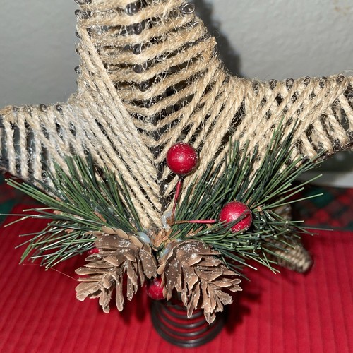 Jute Wrapped Wire Christmas Topper Country Charm - Picture 2 of 3