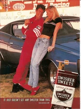 1996 Swisher Sweets Cigars Vintage Magazine Ad   Sexy Girl Auto Racing