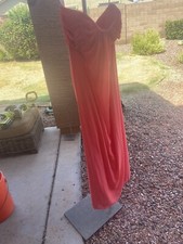 Davids Bridal Pink Peach Wedding Flower Dress Size 16 Z1