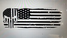 Toyota Tundra Truck .. Tailgate Tattered Punisher American Flag Graphic