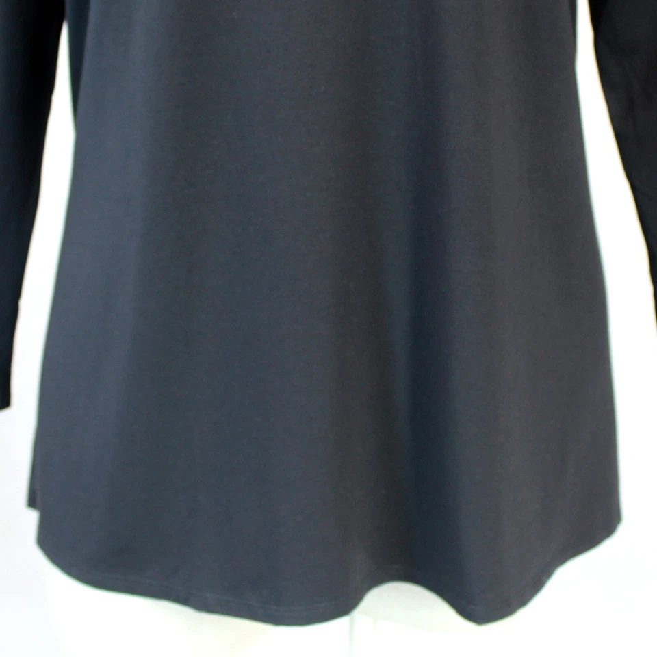 Blusa túnica larga cuello falso jersey negro talla grande Eileen Fisher 1X Foto 4 de 4