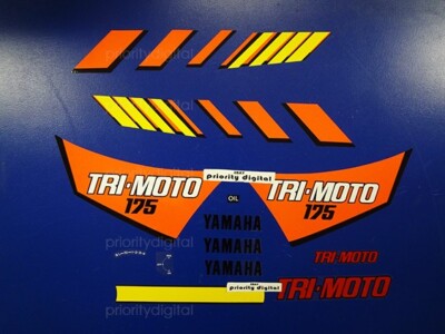 Yt175 Pro Tech 1983 83' yamaha YT175 Decals Tri-Moto Stickers Trike ORANGE 13pc yt 175 ...