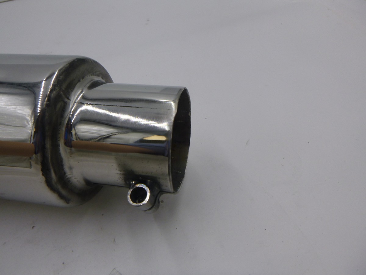 Gibson 500370 Stainless Steel Exhaust Tip - 2.25" To 3" Slash Cut Polished Tip With Clampless Design