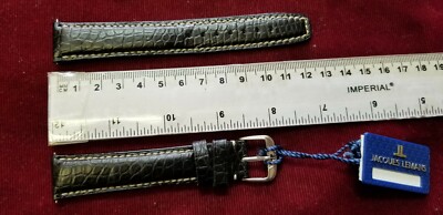 Jacques Le mans Genuine ALLIGATOR leather strap 20 L mm stitched