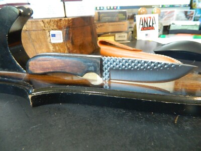 ANZA KNIVES MODEL #(474) JWK-3C DIAMOND 7 1/2''  FILE BLADE & COFFEE WOOD HANDEL