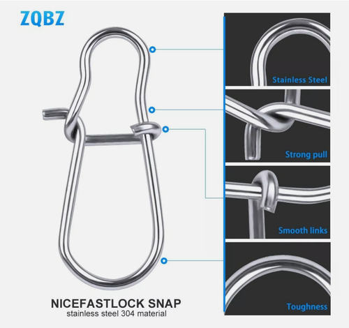 100pcs Nice Fastlock Snap Fishing Barrel Swivel Safety Snap 12mm-33.5mm - Picture 4 of 18