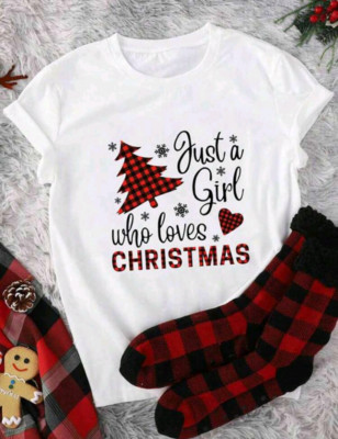 Merry Christmas Shirts for Women Xmas Buffalo Plaid Tree Shirt Top Short Sleeve