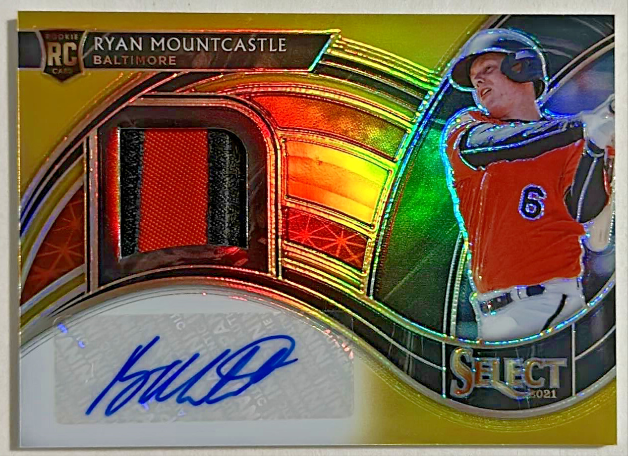 2021 Select Ryan Mountcastle Patch Auto RC 6/10 Orioles Jersey #! Gold Prizm RPA