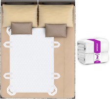 Positioning Bed Pad Pack of 2 with 8 Reinforced Handles 52" x 34" Quick-Dryin...
