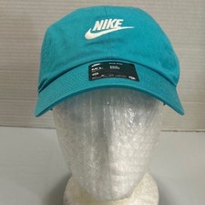 Nike Club Cap Futura Logo Teal Blue Adjustable Dad Hat FB5368-345 M/L NEW