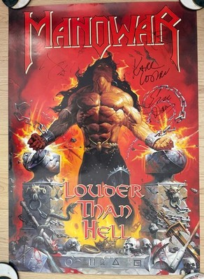 Manowar - Louder than Hell - Original / Authentic Signed Poster - Vintage