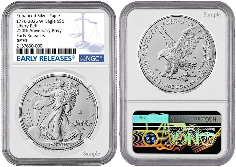 Presale 2026 W Silver American Eagle $1 Enhanced NGC SP70 Early Releases #378