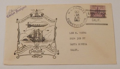 USS Constitution frigate ''Old Ironsides'' 1933 USS Macon (ZRS 5) Long Beach CA