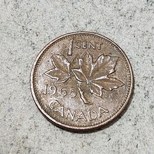 CANADA 🇨🇦 ONE (1) CENT COIN 1965 (QUEEN ELIZABETH II)