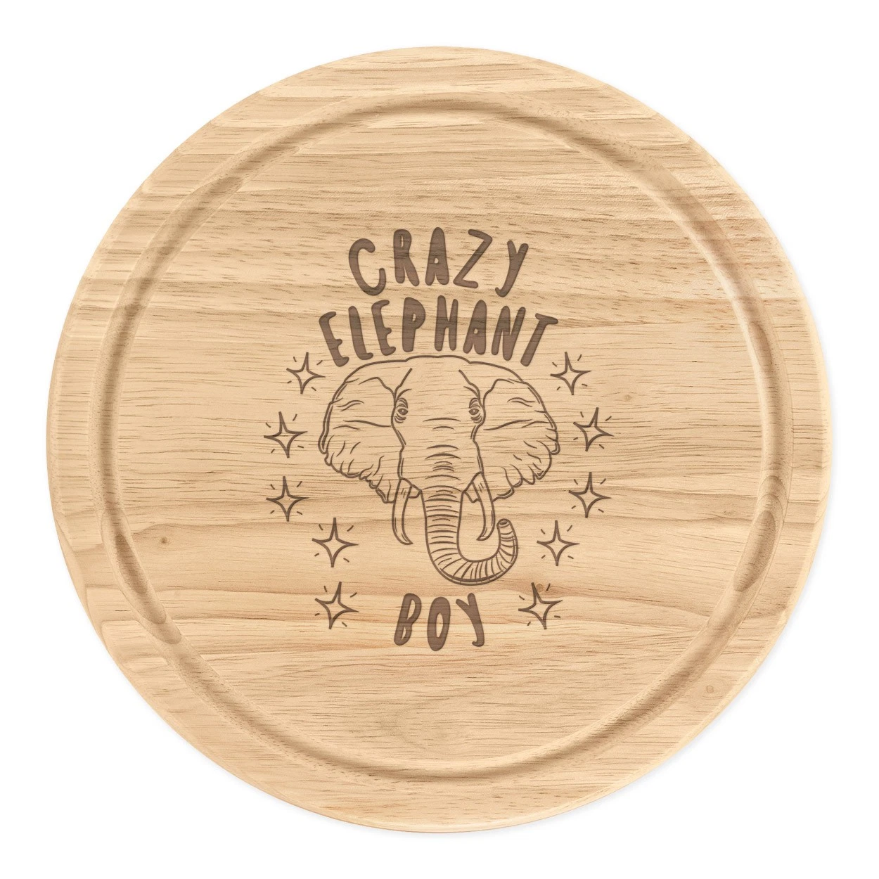 Crazy Elephant Boy Stars Round Chopping Cheese Board Animal Son Kids Funny