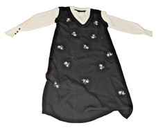 Women's short Sweater Dress Daisies and long sleeve