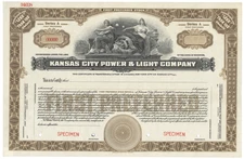Kansas City Power & Light Company. Stock Certificate.