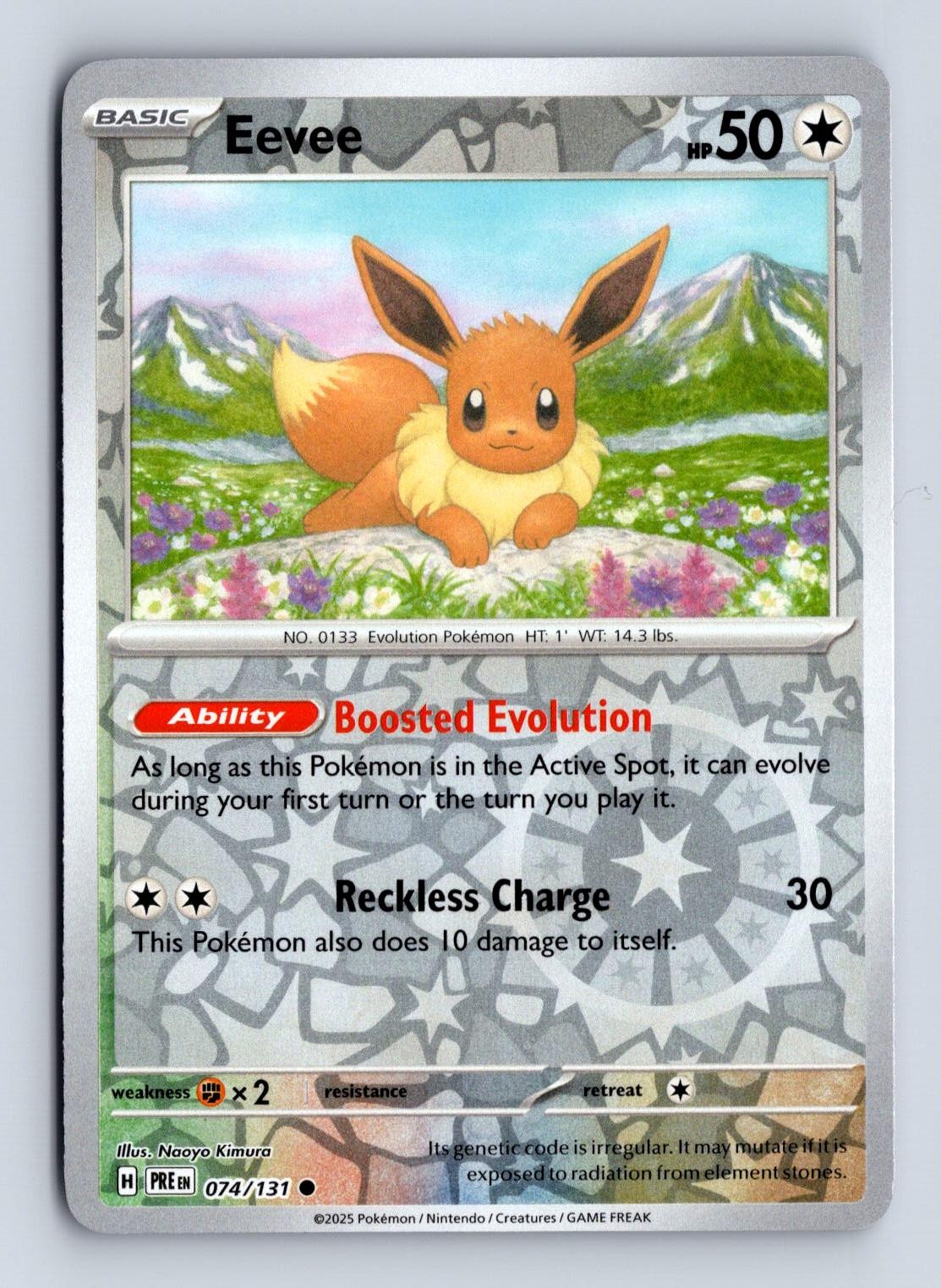 Eevee 074/131 C Prismatic Evolutions Pokemon Reverse Holo NM/M