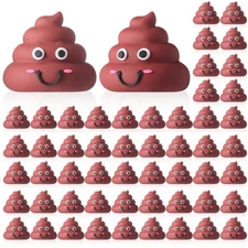 100 Pcs Mini Poop Figures Small Poop Figurines Poo Toys Fake Poop Classic Bro...