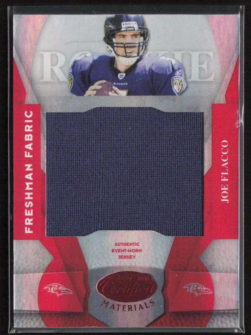 Joe Flacco Leaf Certified Materials #220 Mirror Gold Signature-Jersey Prime