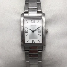 Caravelle Bulova Watch Women 21mm Rectangular Stainless 43L203 New Battery 7.25"
