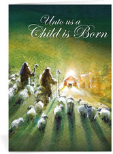 Christian Christmas Cards with Envelopes, Pack of 20, Shepherds