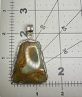 Unique VNT NOS Sterling Silver Handcrafted Rainforest Jasper Pendant Heavy 27g — photo 9