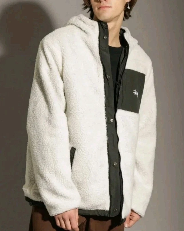 Stussy Stock Sherpa Reversible Jacket Size L - Image 3 of 4