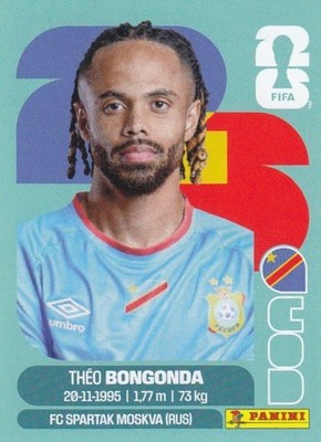 Panini Sticker Fußball WM 2026 Nr. COD 14 Theo Bongonda Bild NEU Congo Dr