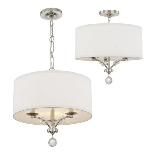 Crystorama Lighting Group 8005 Mirage 3 Light 18"W Pendant - Nickel - Picture 6 of 7