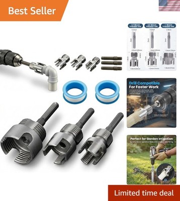 3 Pcs PVC Pipe Threader Kit Integrated Internal & External Pipe Thread Cutting T