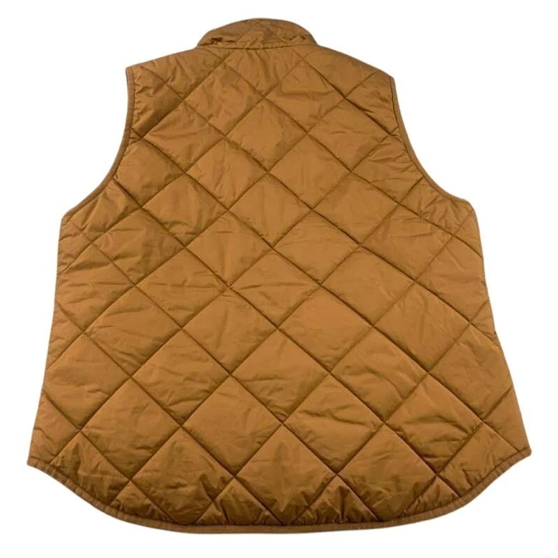 Chaleco acolchado con cremallera completa J Crew marrón fábrica de comercio justo para mujer talla L Foto 2 de 4