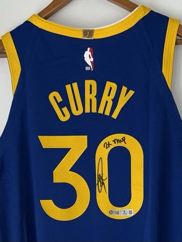 Stephen Curry "2x MVP" Signed Warriors Nike ADV NBA Authentic Jersey USASM & BAS