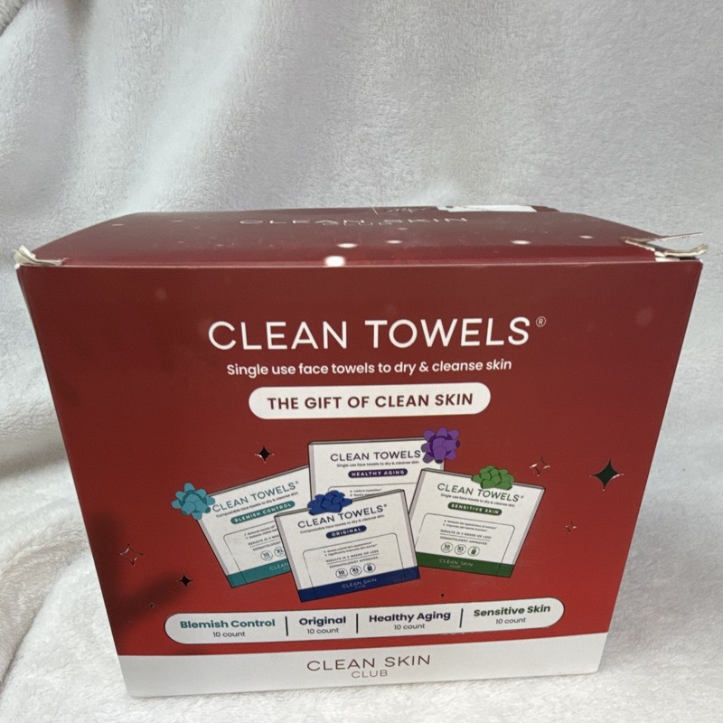 Clean Skin Club Clean Towels Single Use Face Towelettes Glycerin Aloe 4 Pack