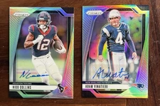 2024 Panini Prizm Football LOT OF 2 AUTO CARDS (Nico Collins & Adam Vinatieri)