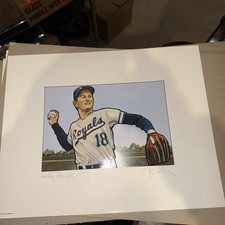 Bret Saberhagen Bowman Lithograph Craig Pursley Hobby Sample Poster,1990#146/500