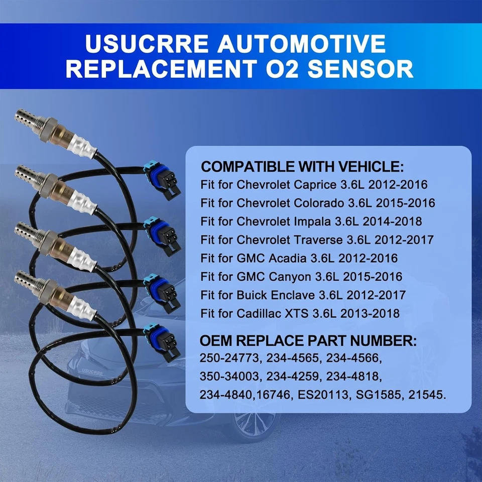 Sensor de oxígeno 4 piezas para Buick Enclave Chevrolet Traverse GMC Acadia 2012-2017 3,6 L Foto 2 de 4