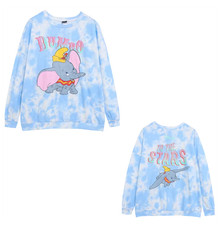 NEW Disney original Dumbo Tie Dye Clouds Graphic fleece Sweatshirt pullover