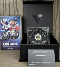 2025 NHL Under Wraps Bobby Hull Chicago Blackhawks Auto Puck Fanatics Signed HOF