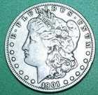 1901-O Morgan Silver Dollar • VF Very Fine • 90% Silver $1