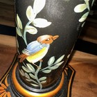 Vintage High Quality French Country Metal Lamp 28” Painted Birds And Foliage — photo 8